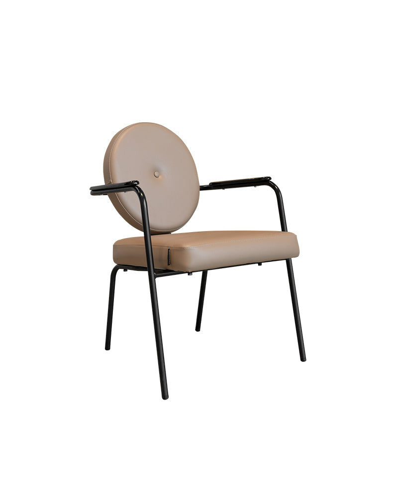 KU - Light brown waiting chair - Black legs